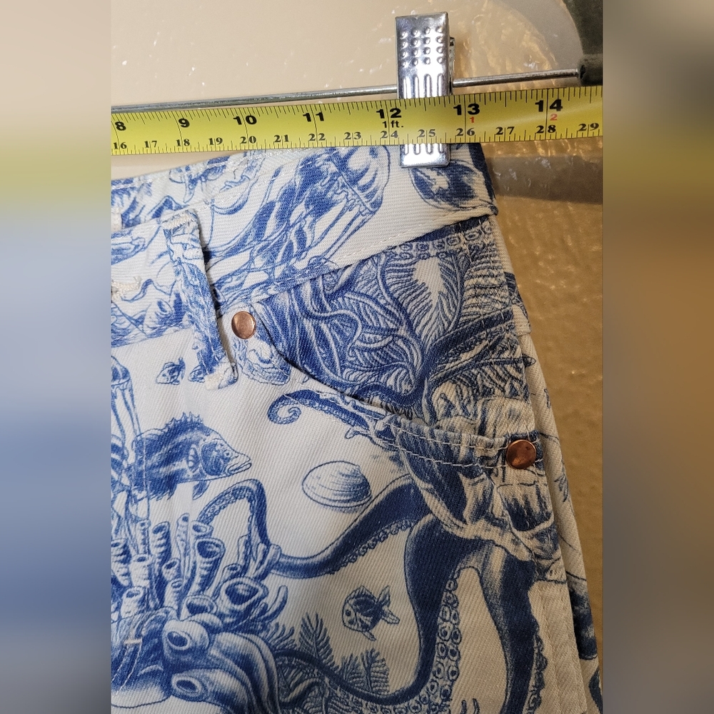Wrangler High Rise Wanderer FLARE JEAN IN SAILING SEVEN SEAS Nautical Print - Picture 13 of 15